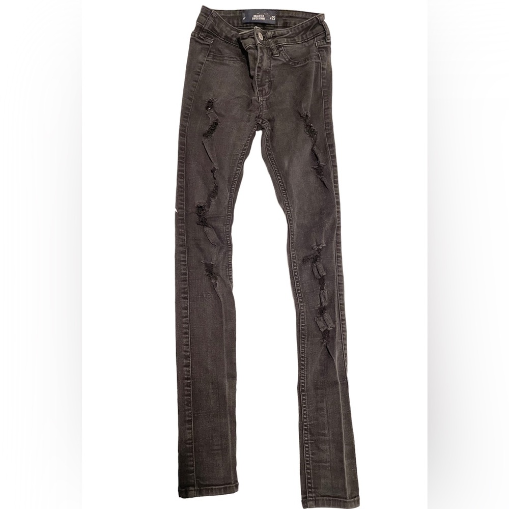 Black Ripped Hollister Super Skinny jeans Size 1 W25